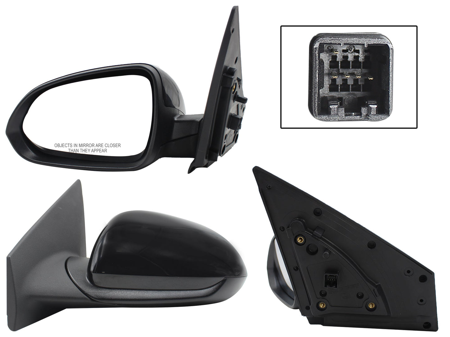 ESPEJO IZQ ELECT NEGRO P/PINTAR C/DESEMPAÑANTE (5PINES) (SEDAN/H-BACK)
