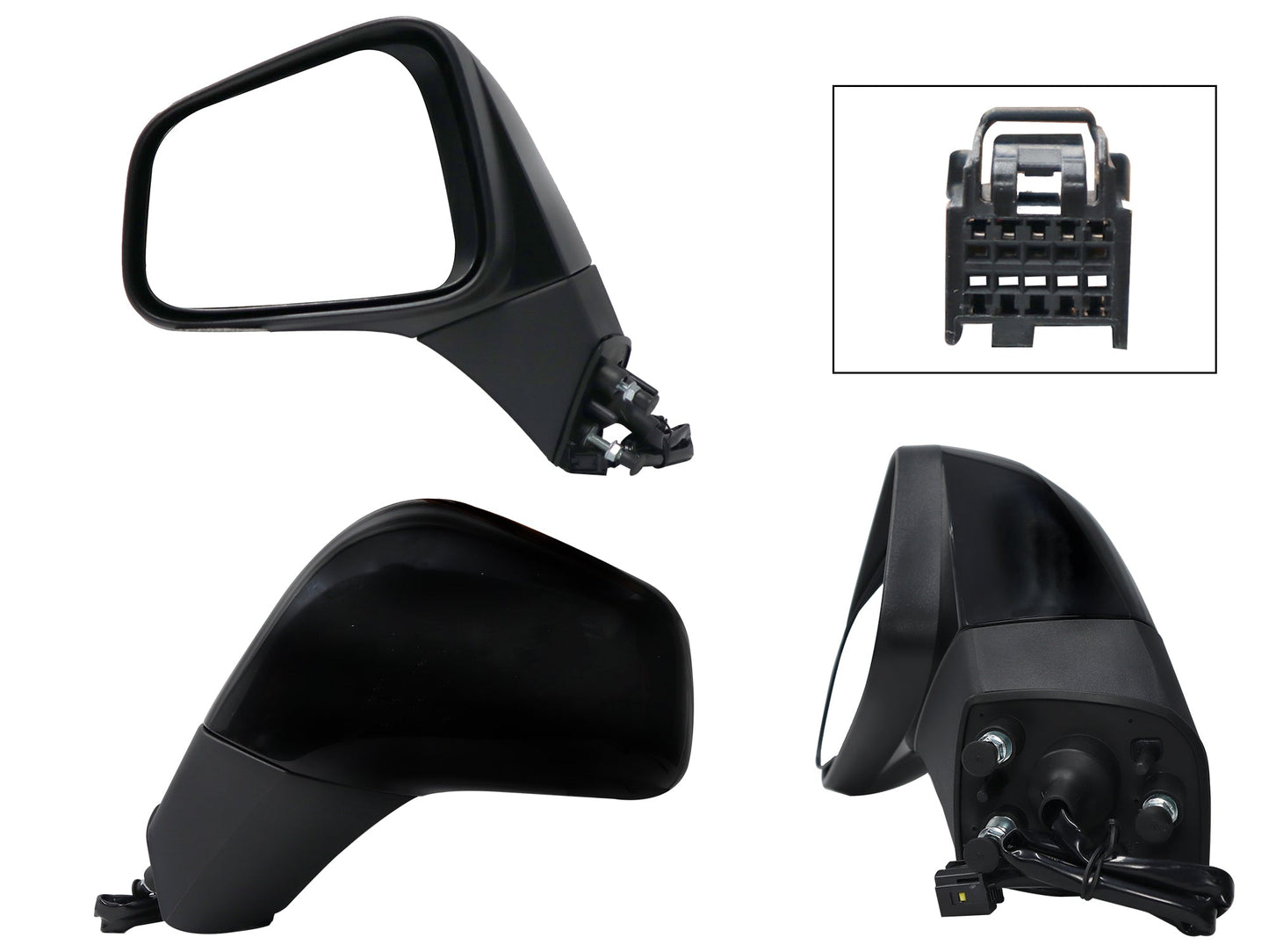 ESPEJO IZQ ELECT NEGRO P/PINTAR C/DESEMPAÑANTE (5PINES)