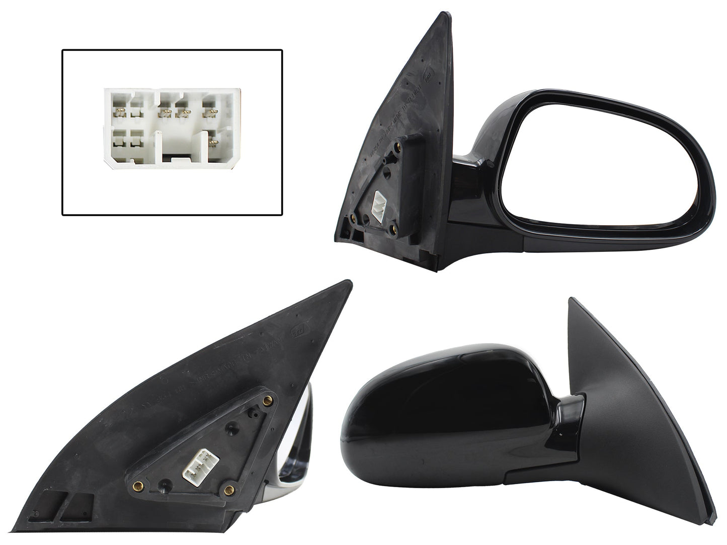 ESPEJO DER ELECT NEGRO P/PINTAR C/DESEMPAÑANTE (5PINES)