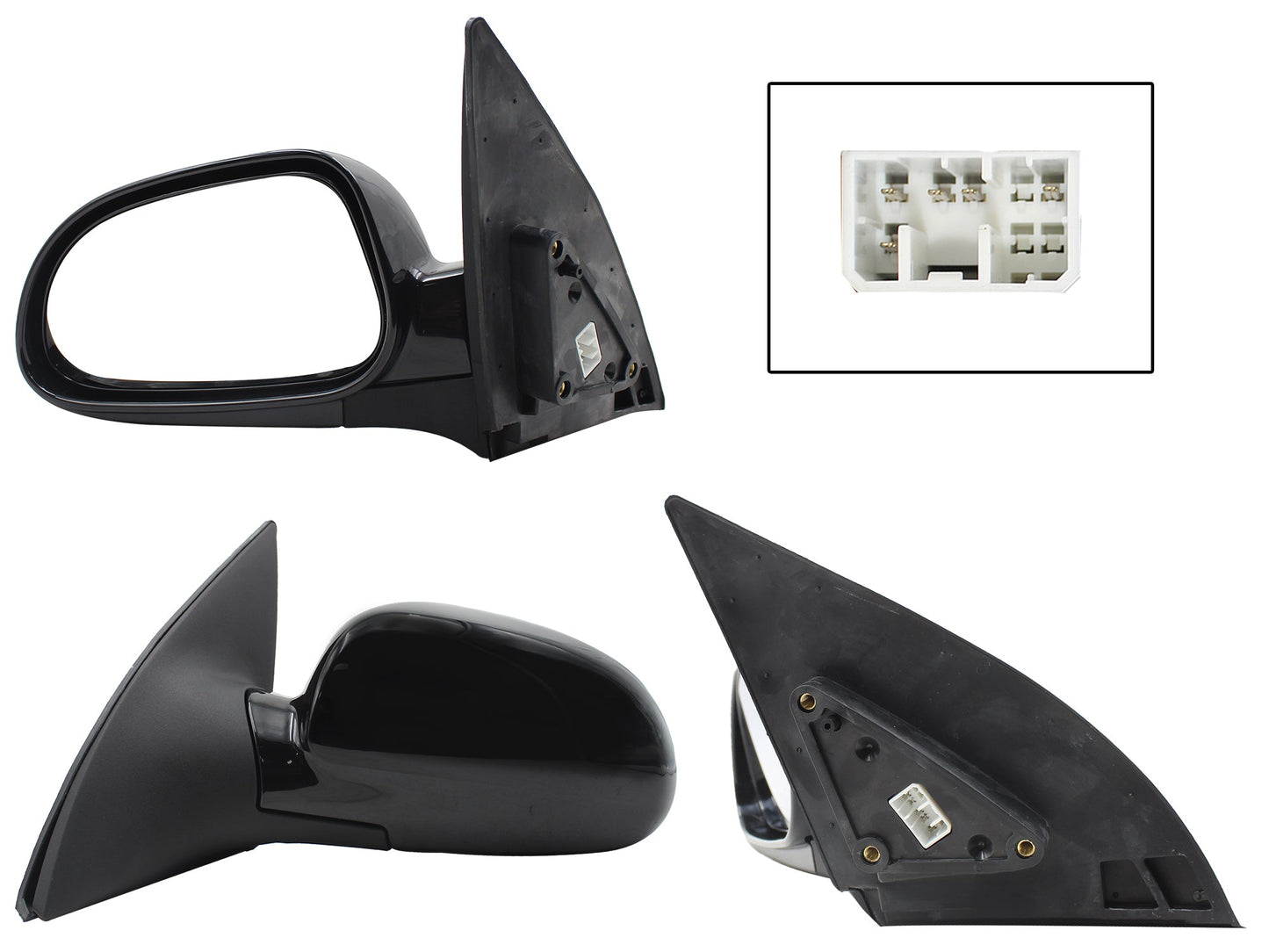 ESPEJO IZQ ELECT NEGRO P/PINTAR C/DESEMPAÑANTE (5PINES)