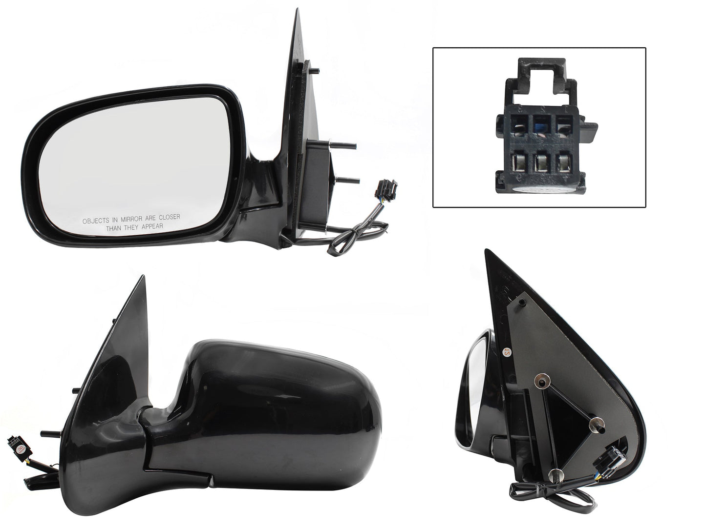 ESPEJO IZQ ELECT NEGRO P/PINTAR (3PINES)