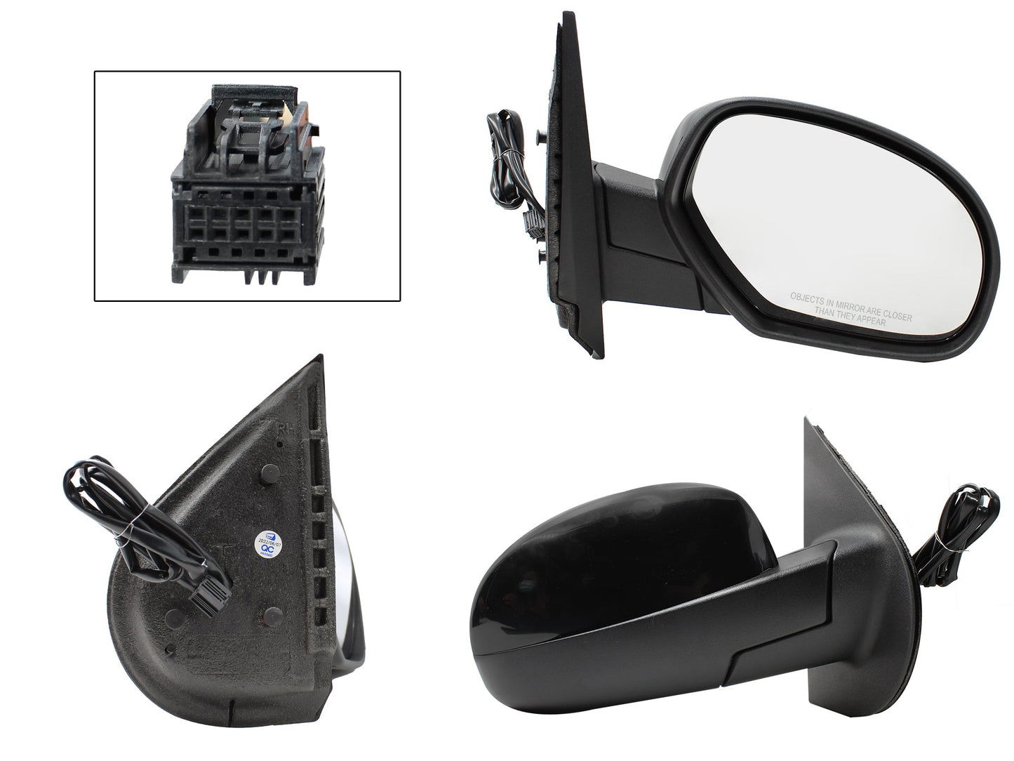 ESPEJO DER ELECT NEGRO P/PINTAR C/DESEMPAÑANTE (5PINES) (SUBURBAN-TAHOE-YUKON 07-13)