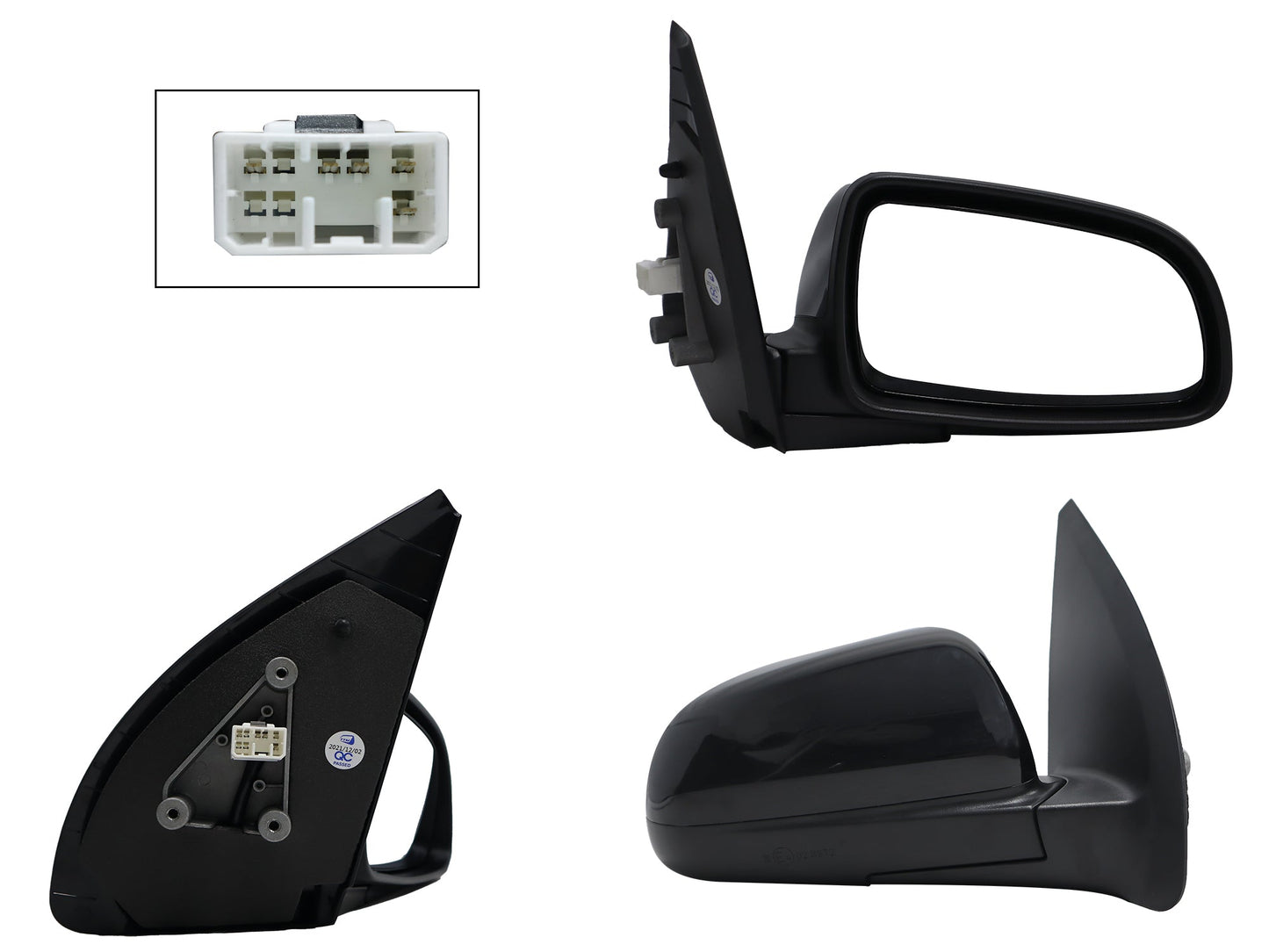 ESPEJO DER ELECT NEGRO P/PINTAR (5PINES) (BASE INT METALICA) (PT G3 06-09)