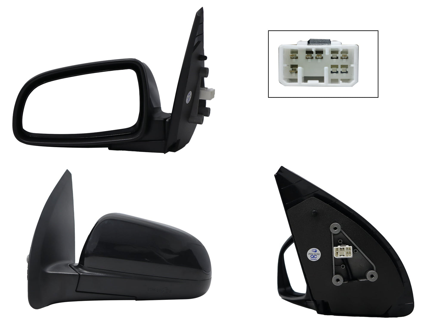 ESPEJO IZQ ELECT NEGRO P/PINTAR (5PINES) (BASE INT METALICA) (PT G3 06-09)