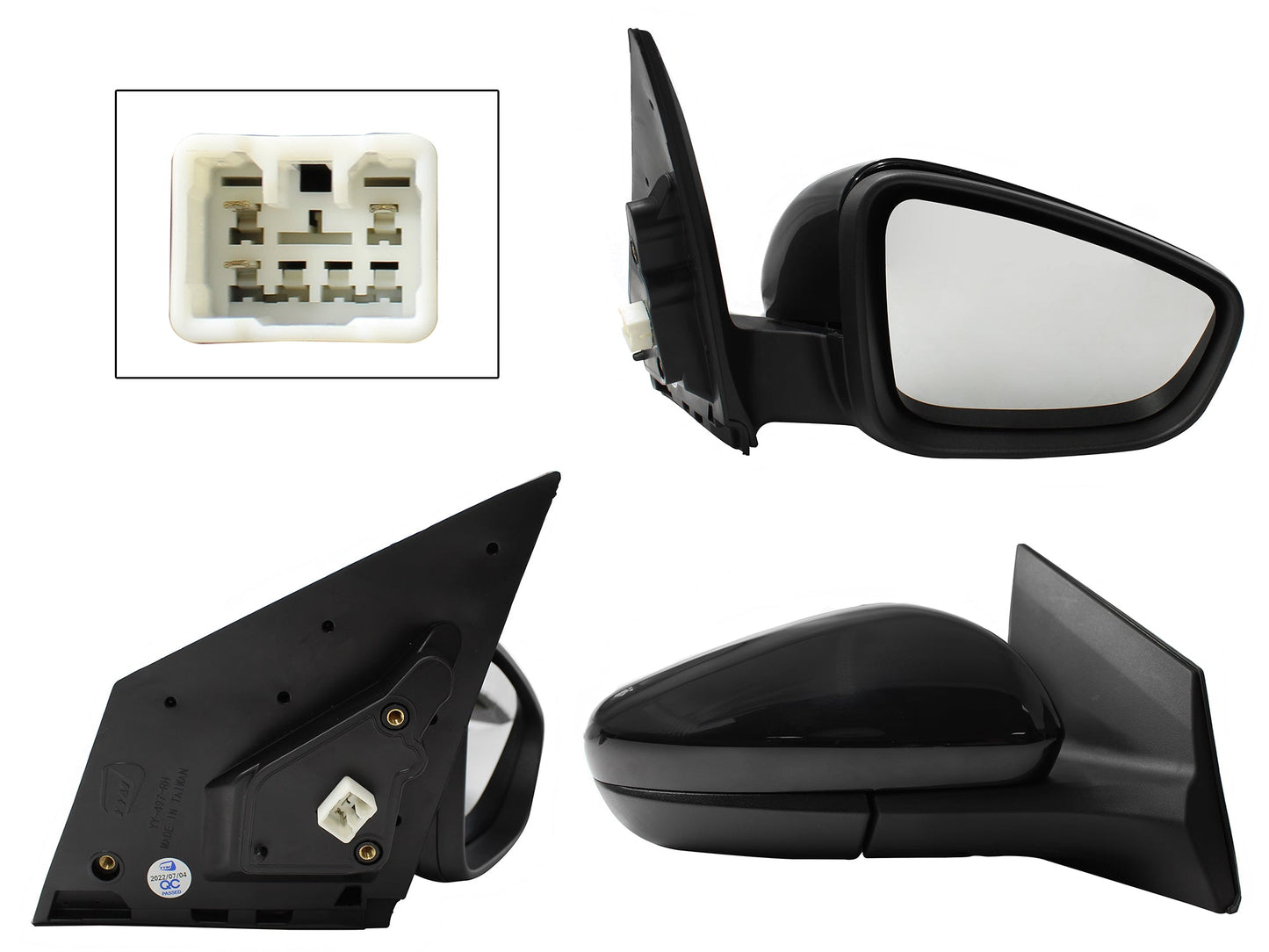 ESPEJO DER ELECT NEGRO P/PINTAR (3PINES)