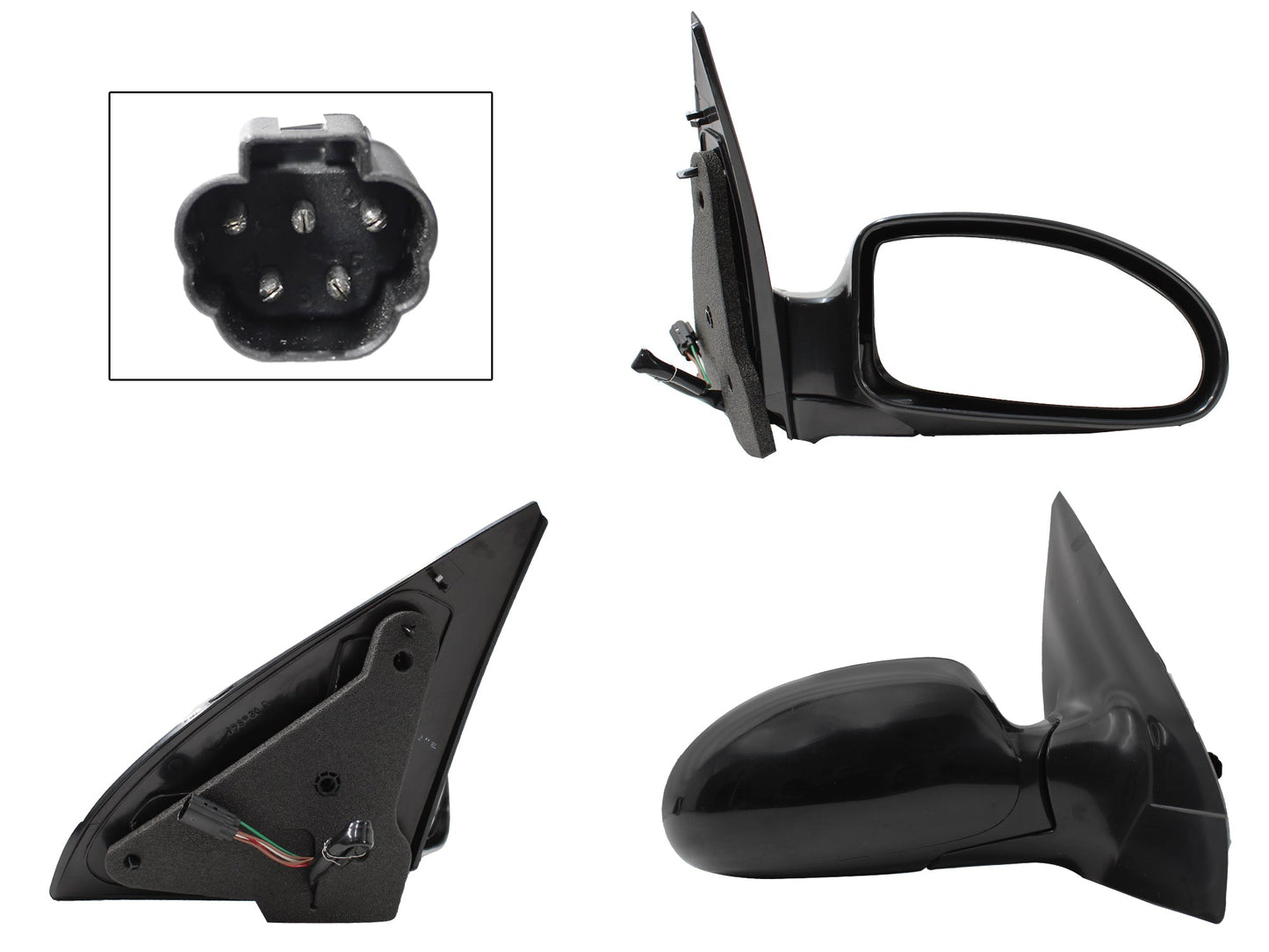 ESPEJO DER ELECT NEGRO P/PINTAR (5PINES)