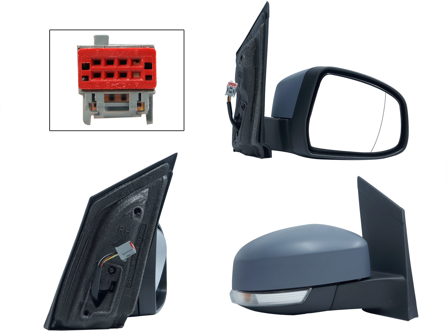 ESPEJO DER ELECT GRIS P/PINTAR C/LUZ DIRECCIONAL C/LUNA CÓNCAVA (5PINES)