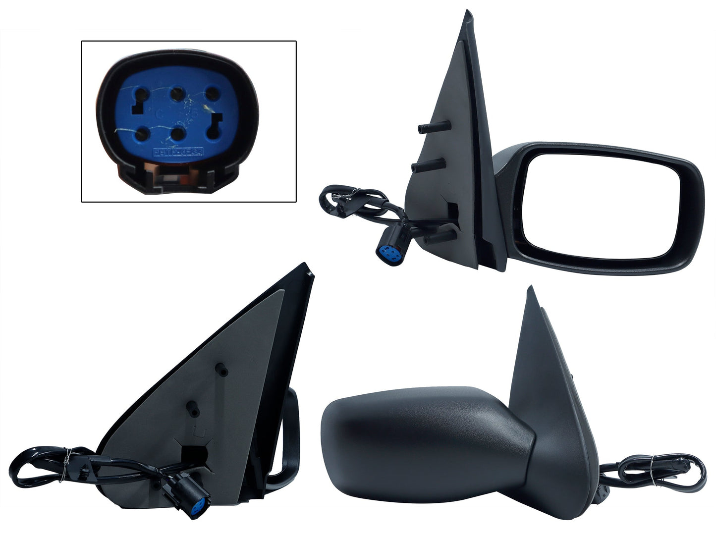 ESPEJO DER ELECT NEGRO POROSO (5PINES) (FIESTA 98-02)