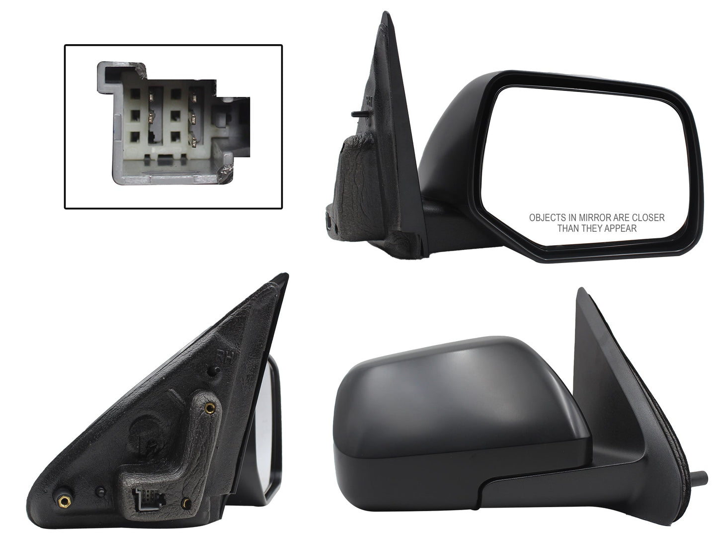 ESPEJO DER ELECT NEGRO P/PINTAR C/DESEMPAÑANTE (5PINES)