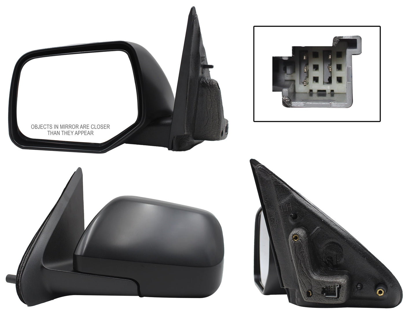 ESPEJO IZQ ELECT NEGRO P/PINTAR C/DESEMPAÑANTE (5PINES)