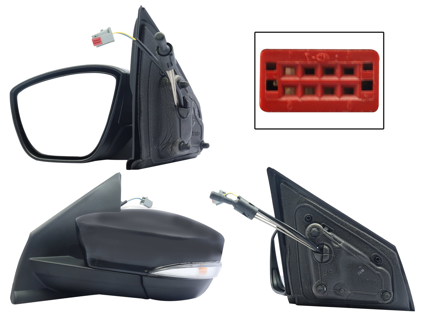 ESPEJO IZQ MANUAL NEGRO P/PINTAR C/CONTROL C/LUZ DIRECCIONAL (2PINES)