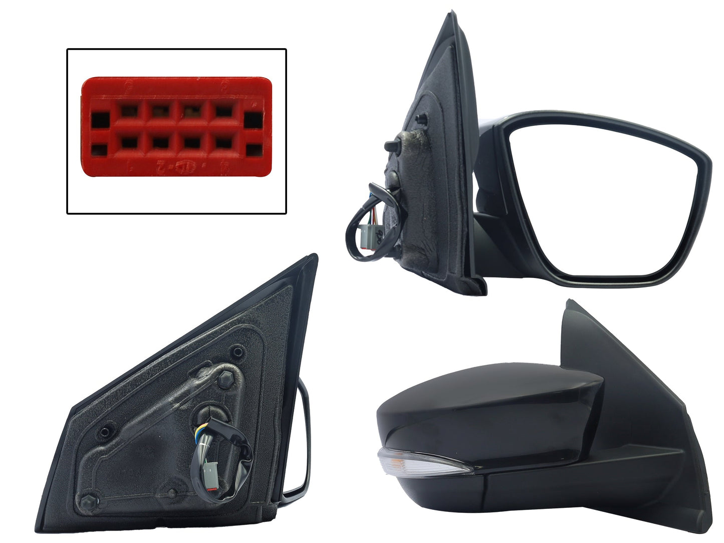 ESPEJO DER ELECT NEGRO P/PINTAR C/LUZ DIRECCIONAL (5PINES)