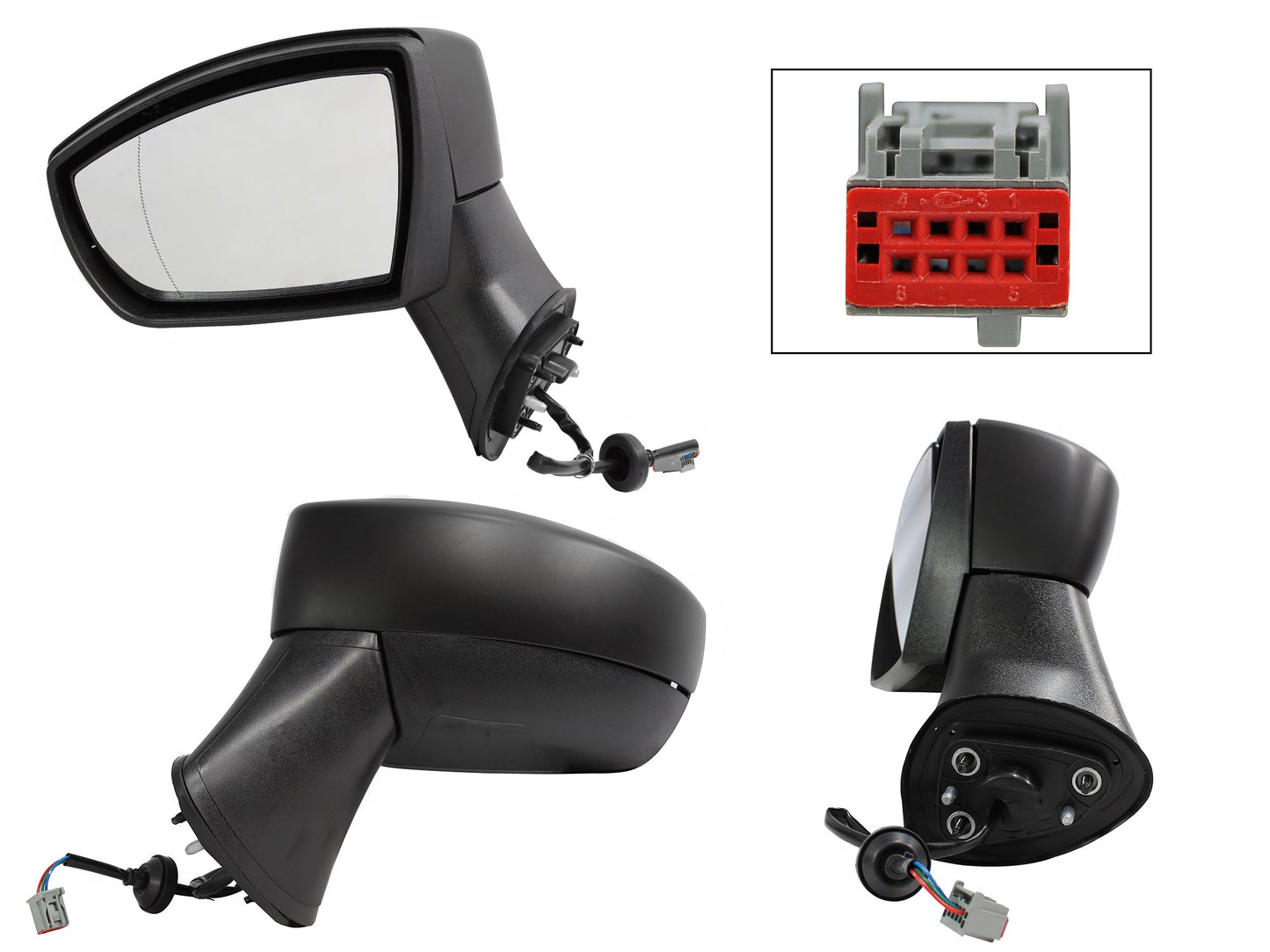 ESPEJO IZQ ELECT NEGRO P/PINTAR (3PINES)