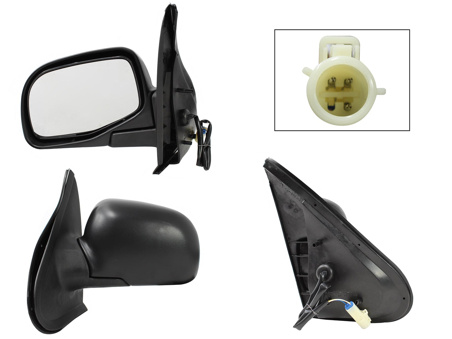 ESPEJO IZQ ELECT NEGRO POROSO (3PINES)