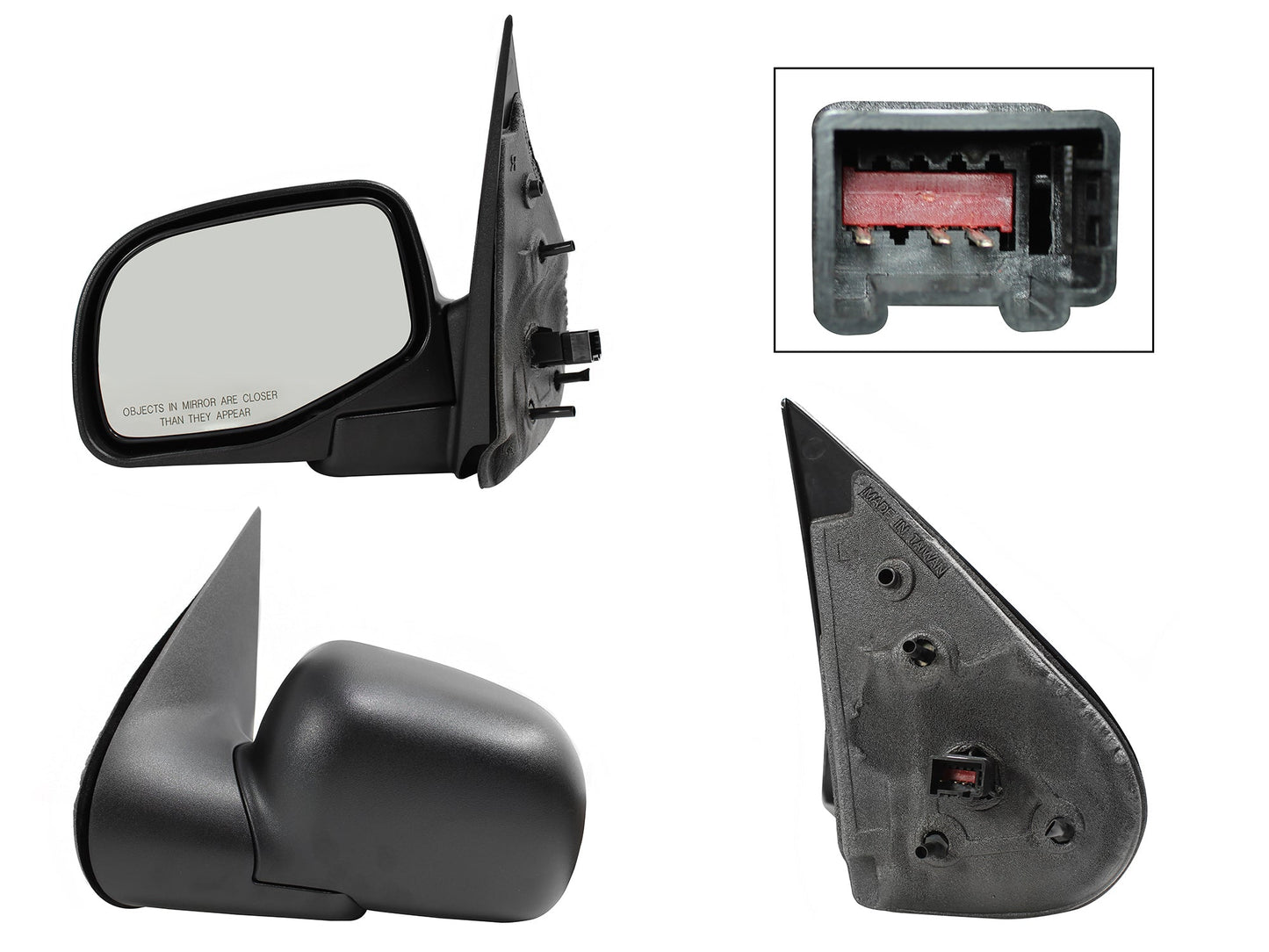 ESPEJO IZQ ELECT NEGRO POROSO S/LUZ DIRECCIONAL (3PINES)