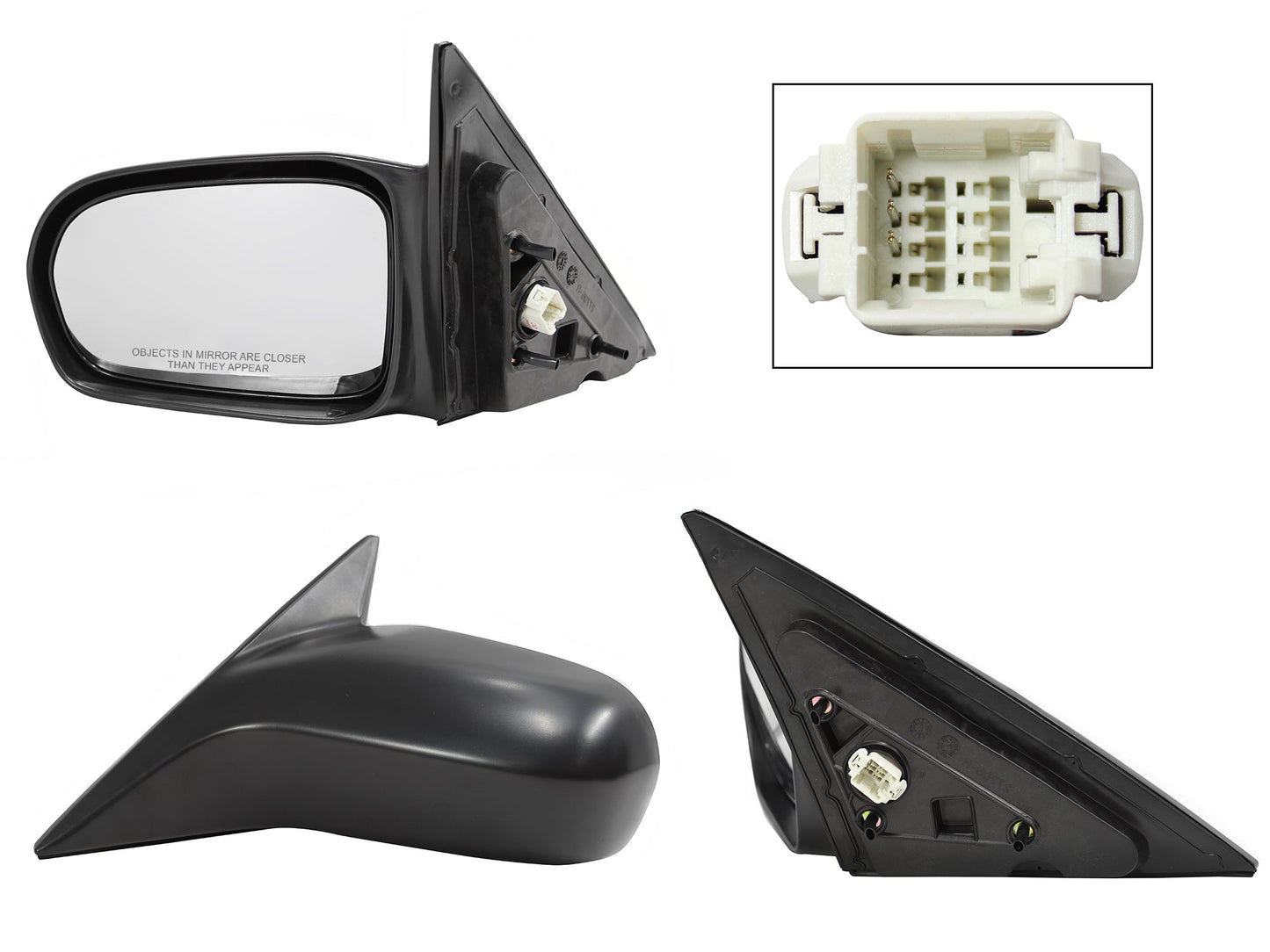 ESPEJO IZQ ELECT NEGRO P/PINTAR (3PINES) 4PTAS