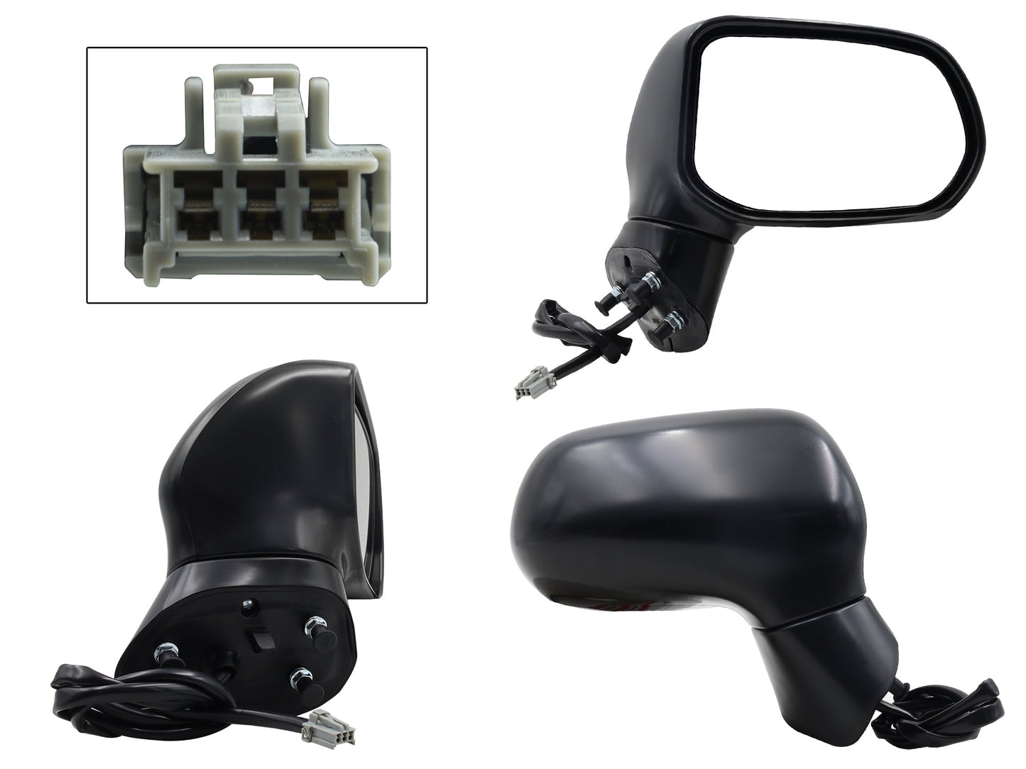 ESPEJO DER ELECT NEGRO P/PINTAR (3PINES) 4PTAS