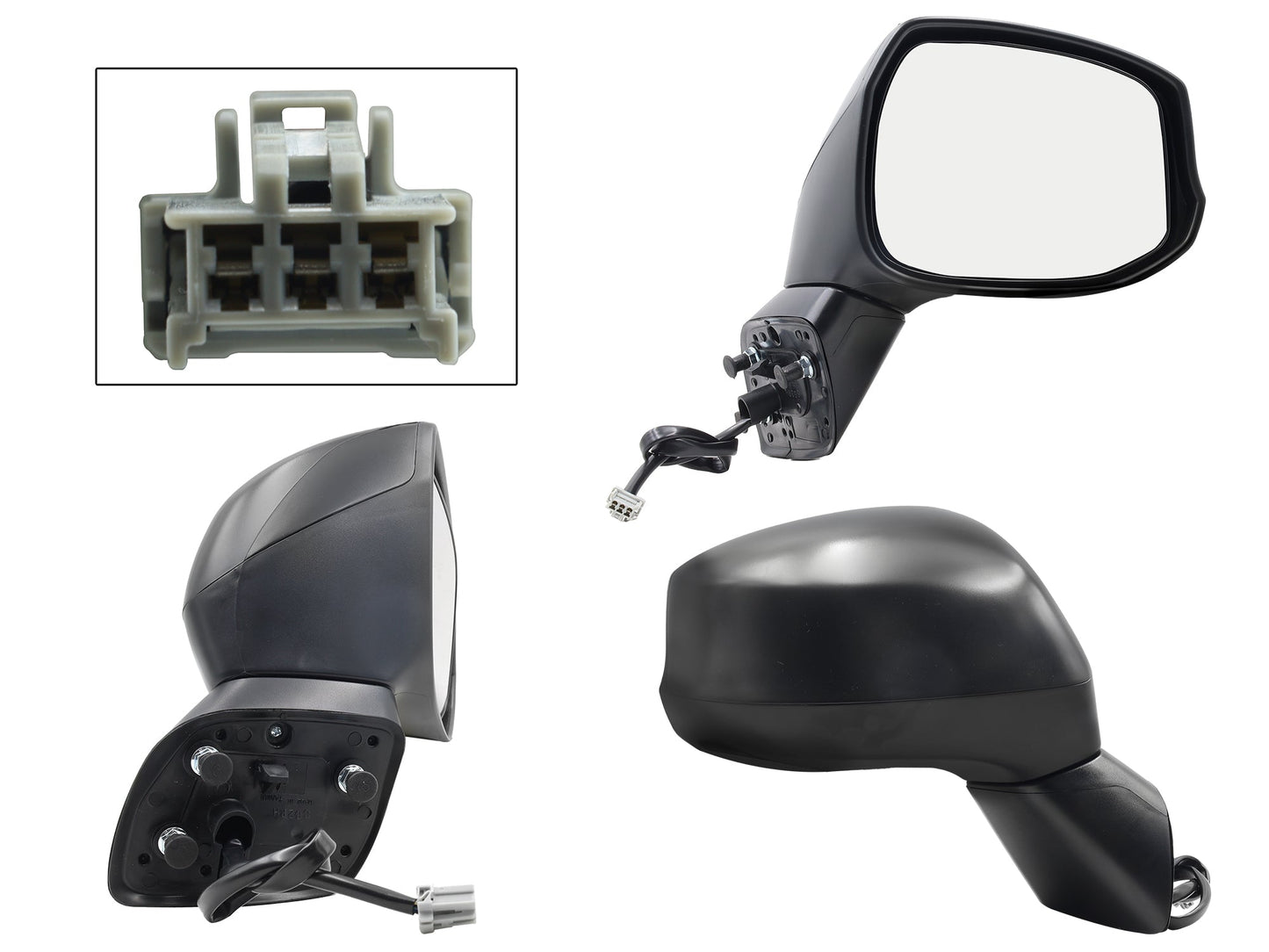 ESPEJO DER ELECT NEGRO P/PINTAR (3PINES) 4PTAS