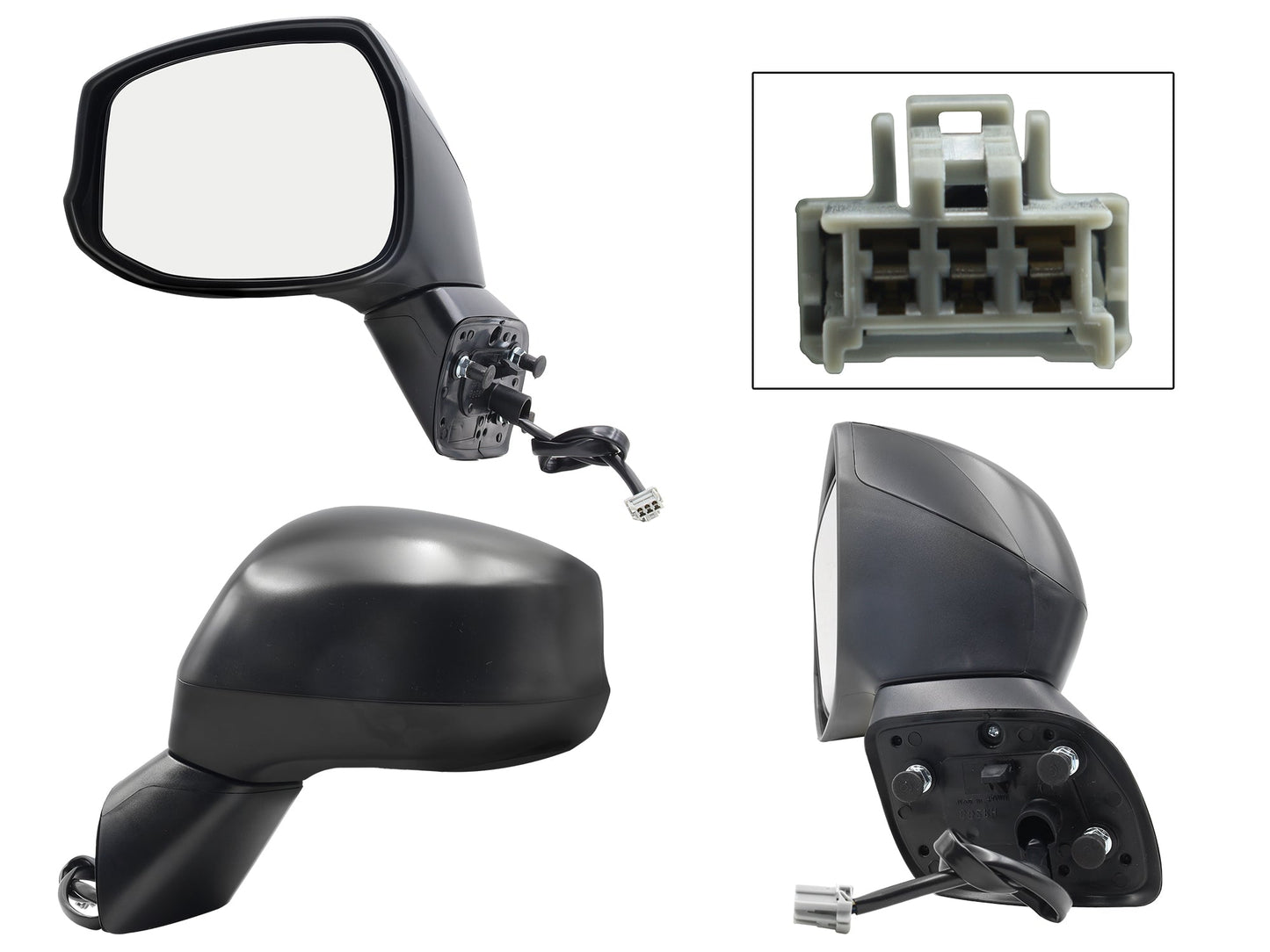 ESPEJO IZQ ELECT NEGRO P/PINTAR (3PINES) 4PTAS