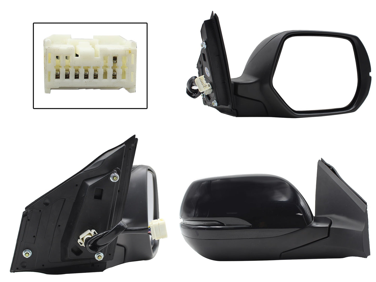 ESPEJO DER ELECT NEGRO P/PINTAR C/LUZ DIRECCIONAL C/DESEMPAÑANTE (7PINES)