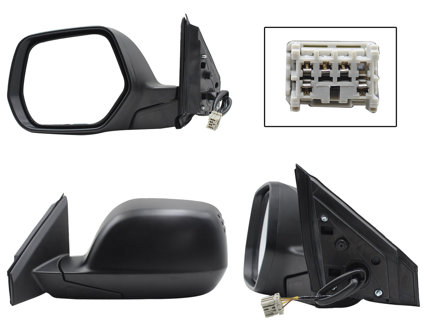 ESPEJO IZQ ELECT NEGRO P/PINTAR C/DESEMPAÑANTE (5PINES)