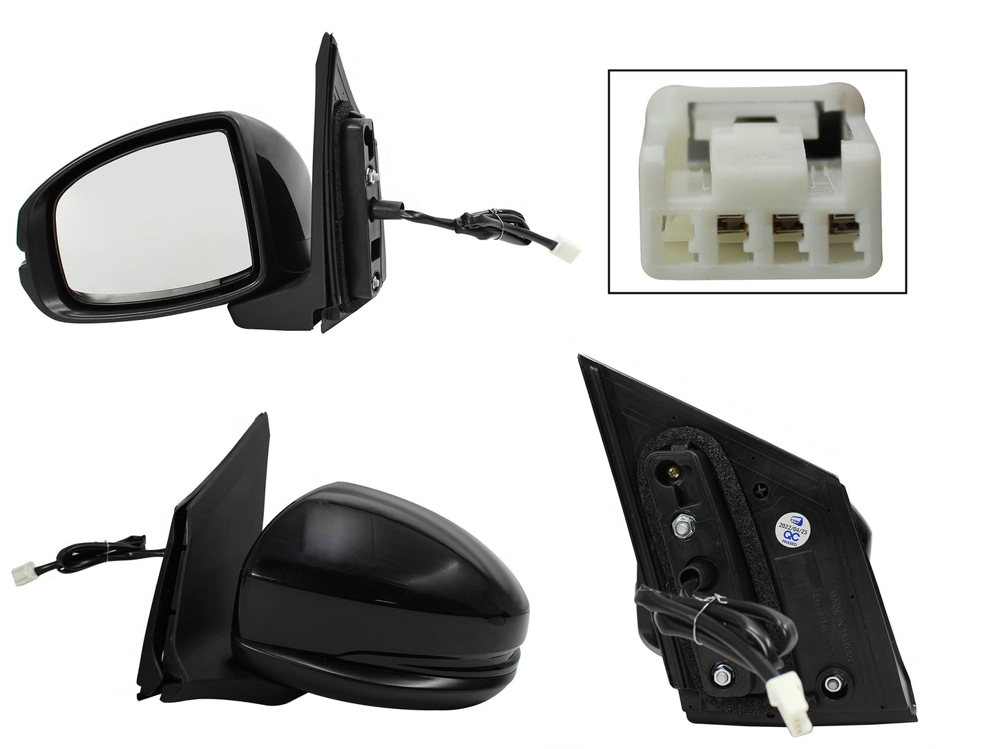ESPEJO IZQ ELECT NEGRO P/PINTAR (3PINES)