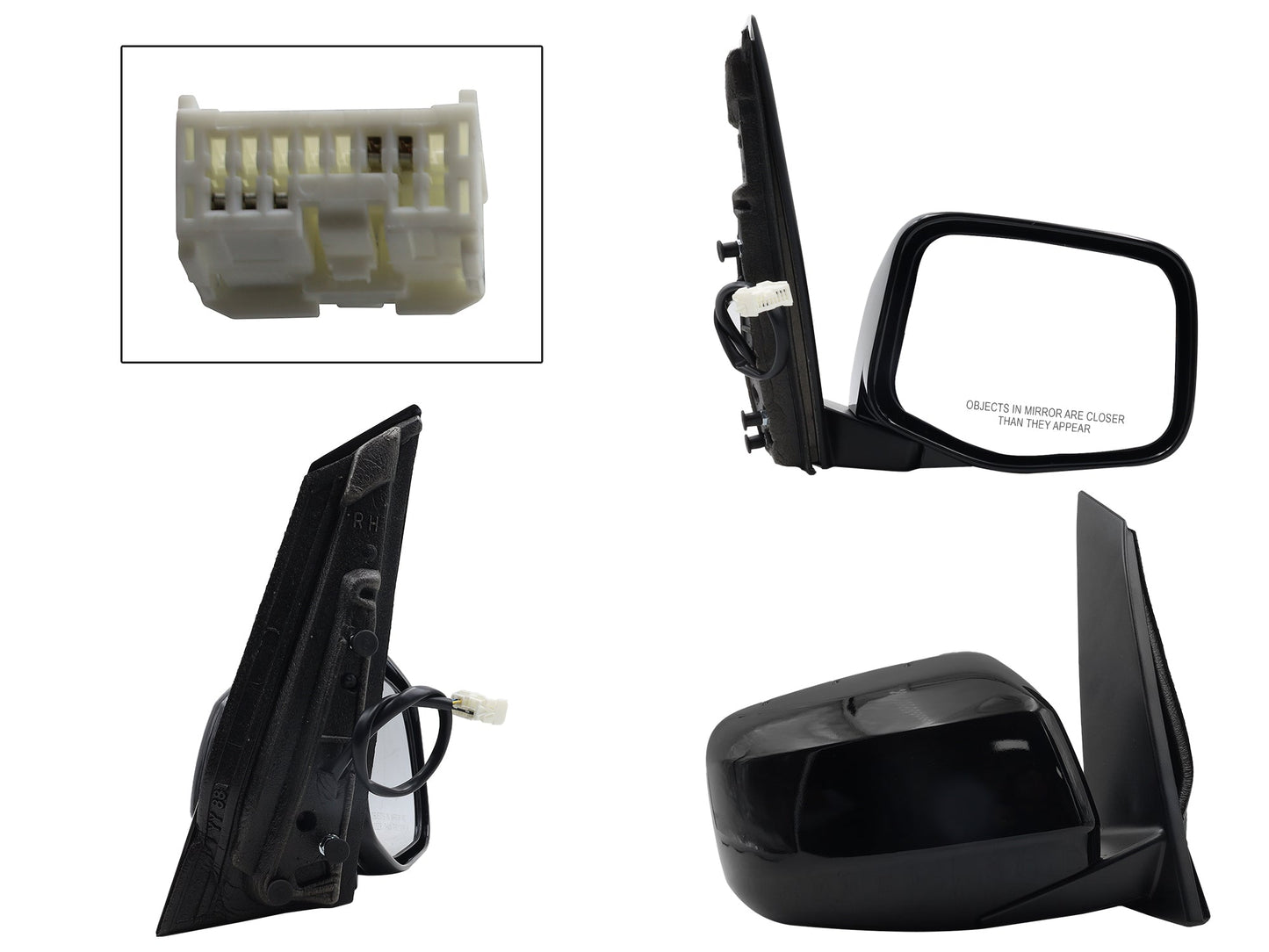 ESPEJO DER ELECT NEGRO P/PINTAR C/DESEMPAÑANTE (5PINES)