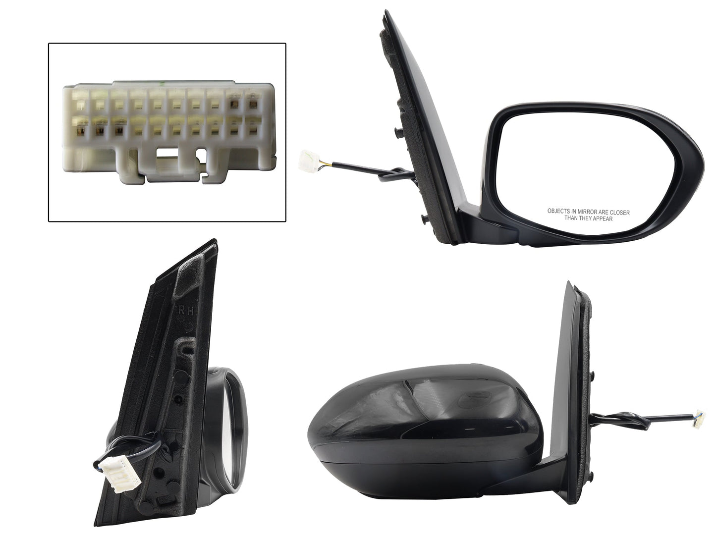 ESPEJO DER ELECT NEGRO P/PINTAR C/DESEMPAÑANTE (5PINES)