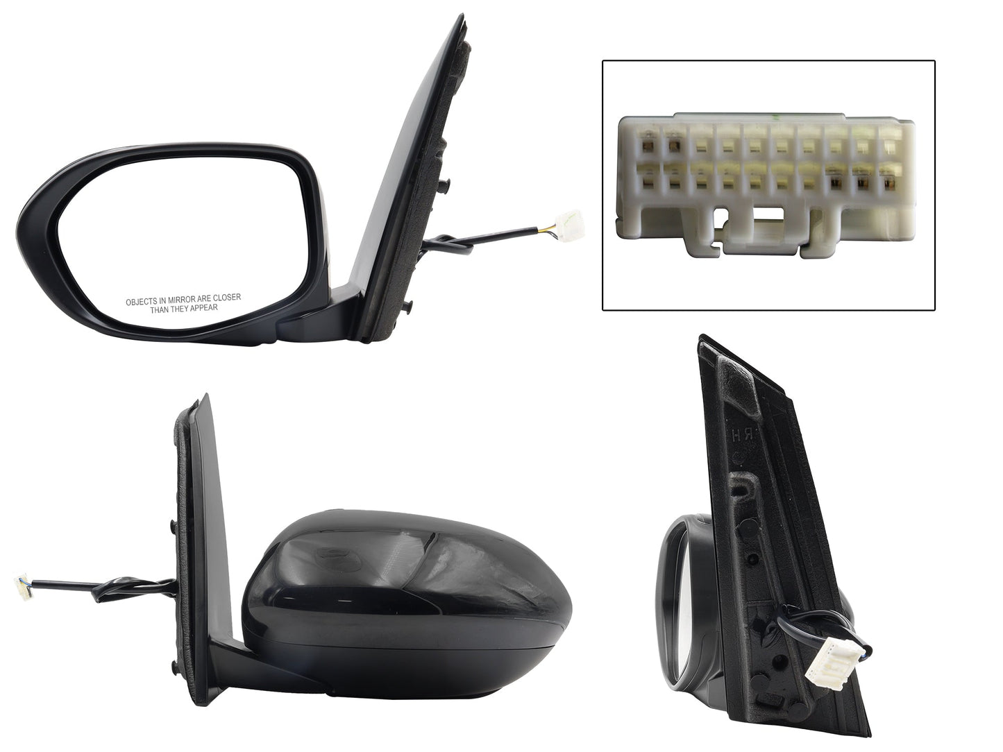 ESPEJO IZQ ELECT NEGRO P/PINTAR C/DESEMPAÑANTE (5PINES)