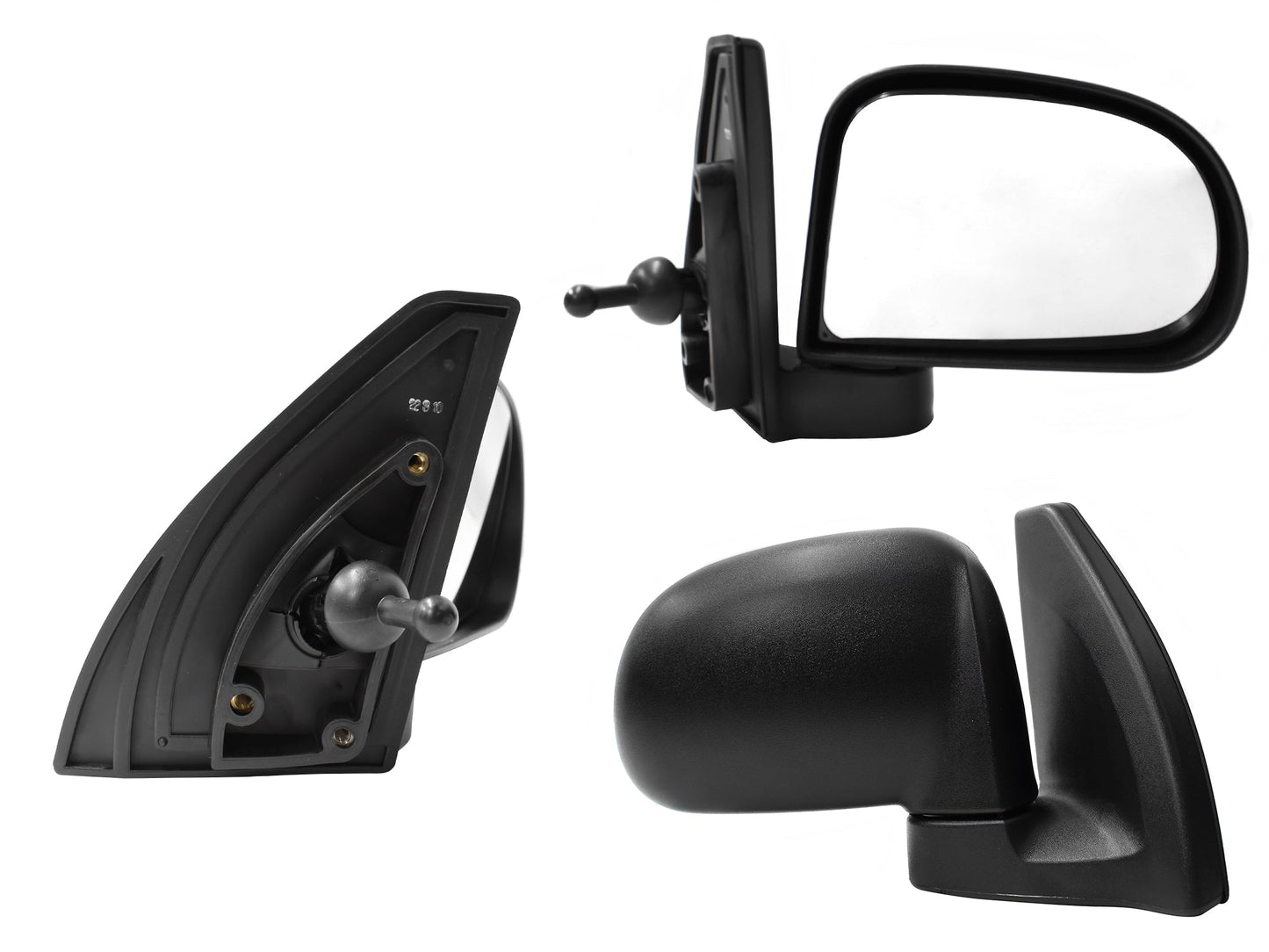 ESPEJO DER MANUAL NEGRO POROSO C/CONTROL