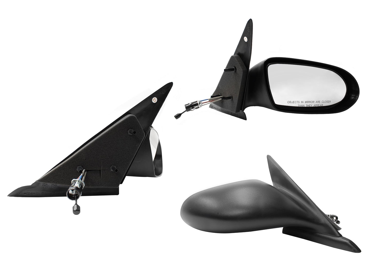 ESPEJO DER MANUAL NEGRO POROSO C/CONTROL