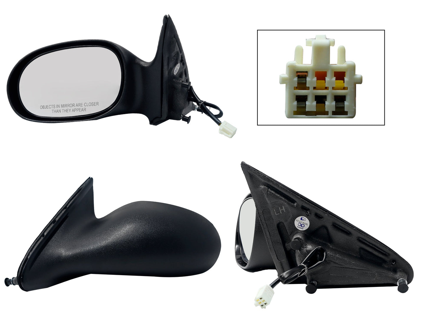 ESPEJO IZQ ELECT NEGRO POROSO (3PINES) (CIRRUS 01-06)