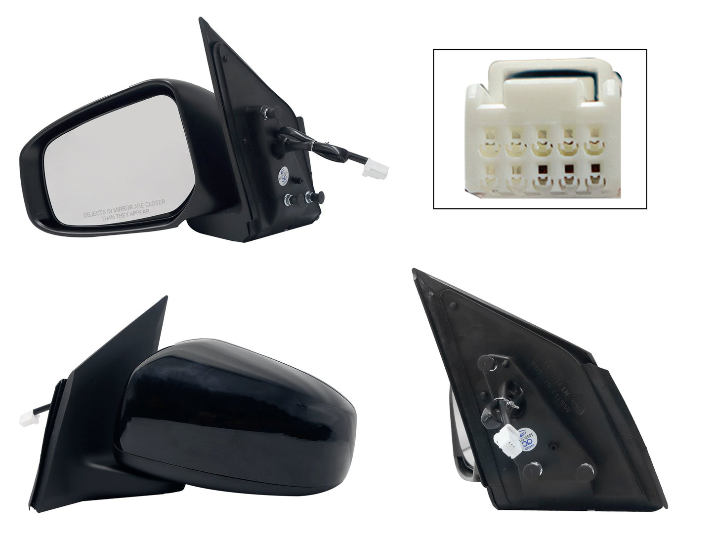 ESPEJO IZQ ELECT NEGRO P/PINTAR (3PINES) (MT MIRAGE G4 19-24/MIRAGE 5PTAS 15-19)