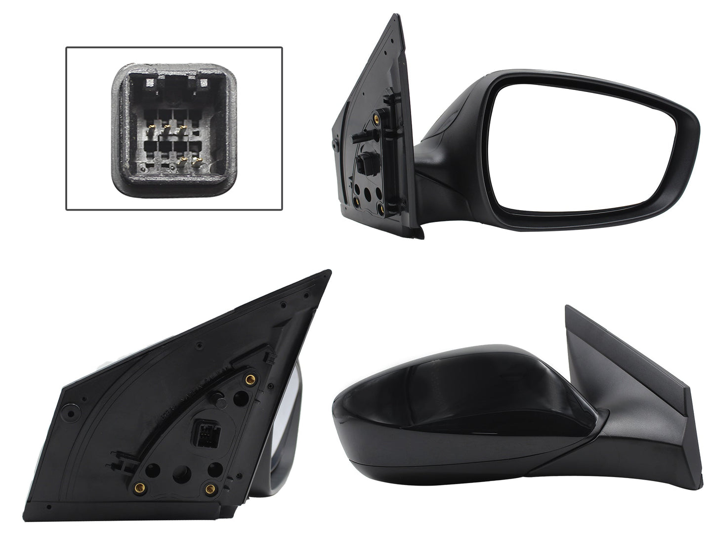 ESPEJO DER ELECT NEGRO P/PINTAR C/DESEMPAÑANTE (5PINES)