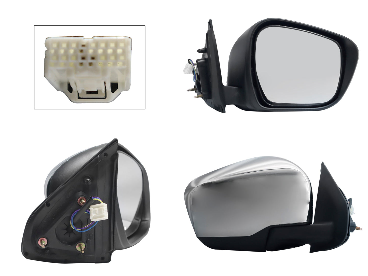 ESPEJO DER ELECT CROMO (3PINES) (DOBLE CABINA SE/LUJO)