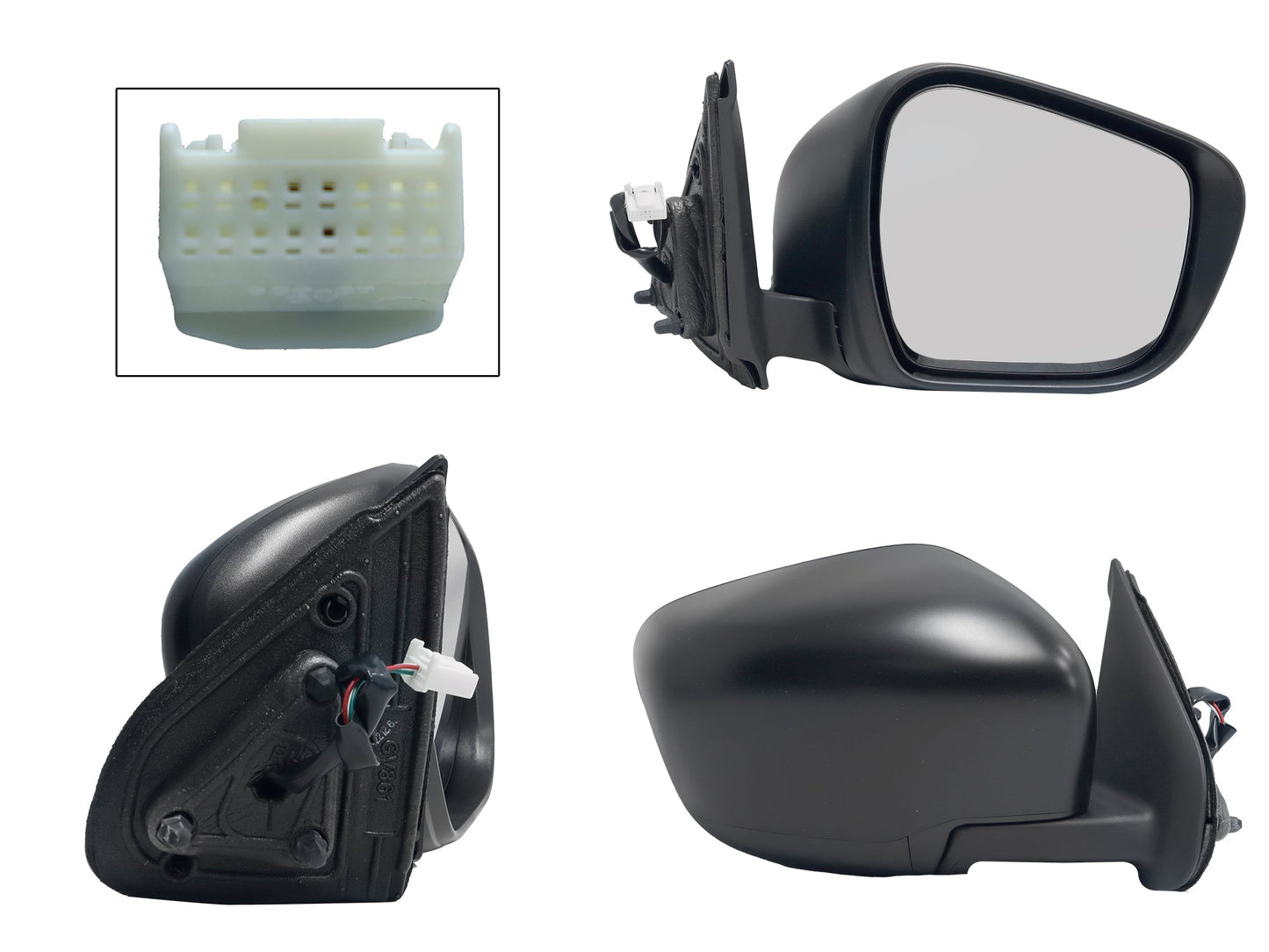 ESPEJO DER ELECT NEGRO POROSO (3PINES) (DOBLE CABINA SE/LUJO)