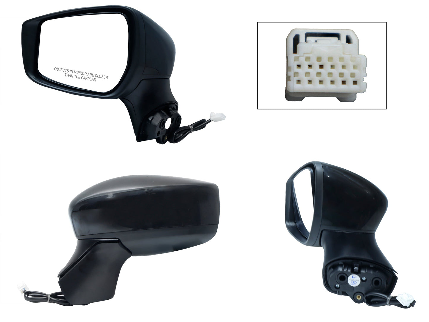 ESPEJO IZQ ELECT NEGRO P/PINTAR (3PINES)