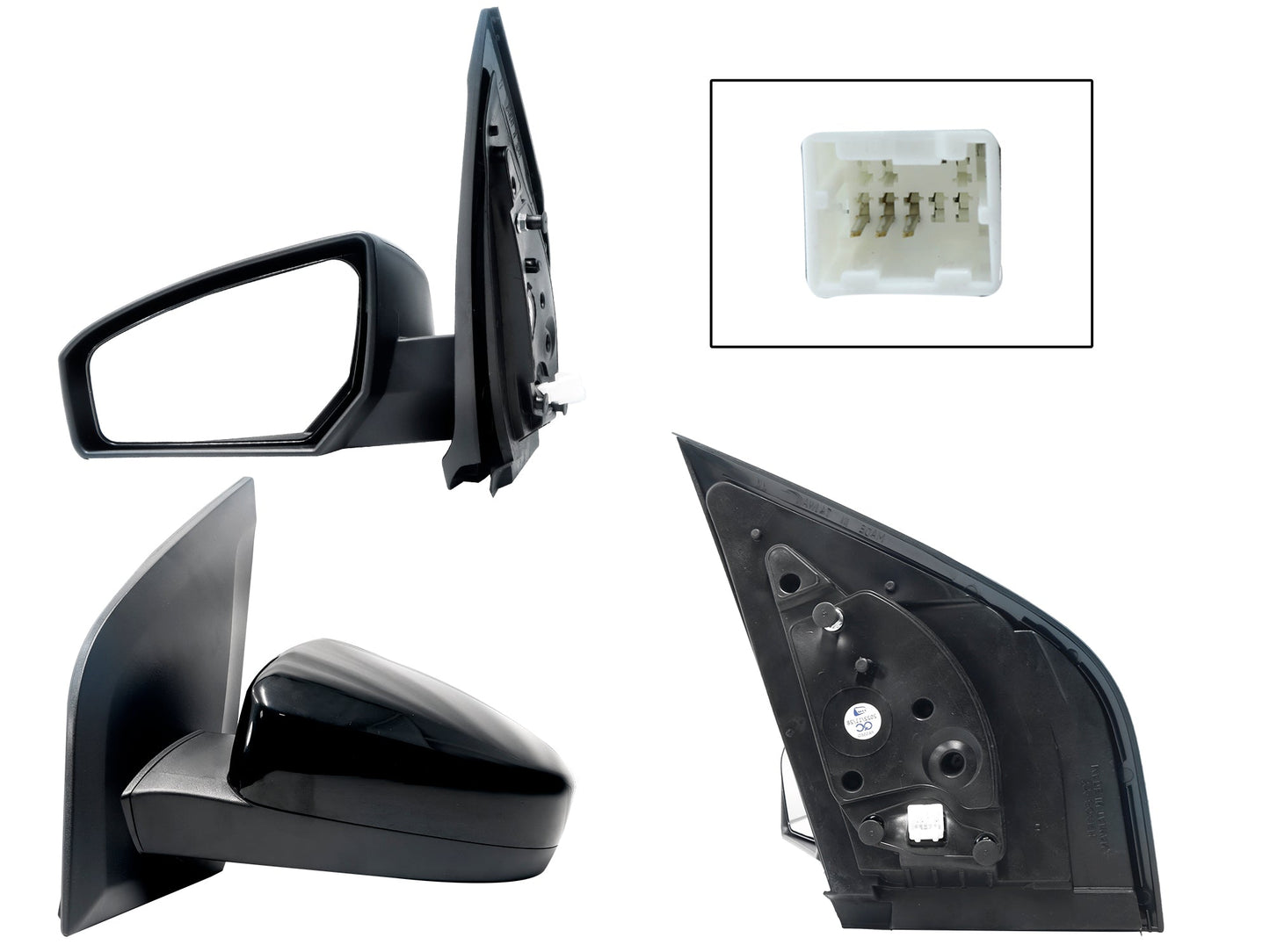 ESPEJO IZQ ELECT NEGRO P/PINTAR (3PINES)