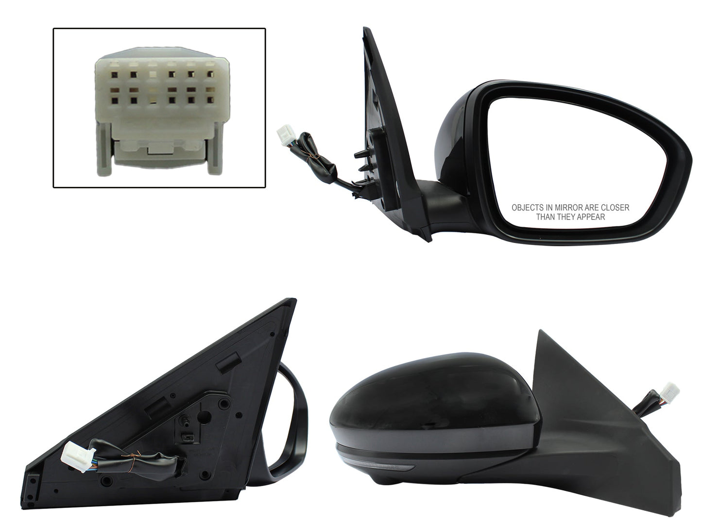 ESPEJO DER ELECT NEGRO P/PINTAR C/LUZ DIRECCIONAL C/CAMARA C/DESEMPAÑANTE (10PINES)