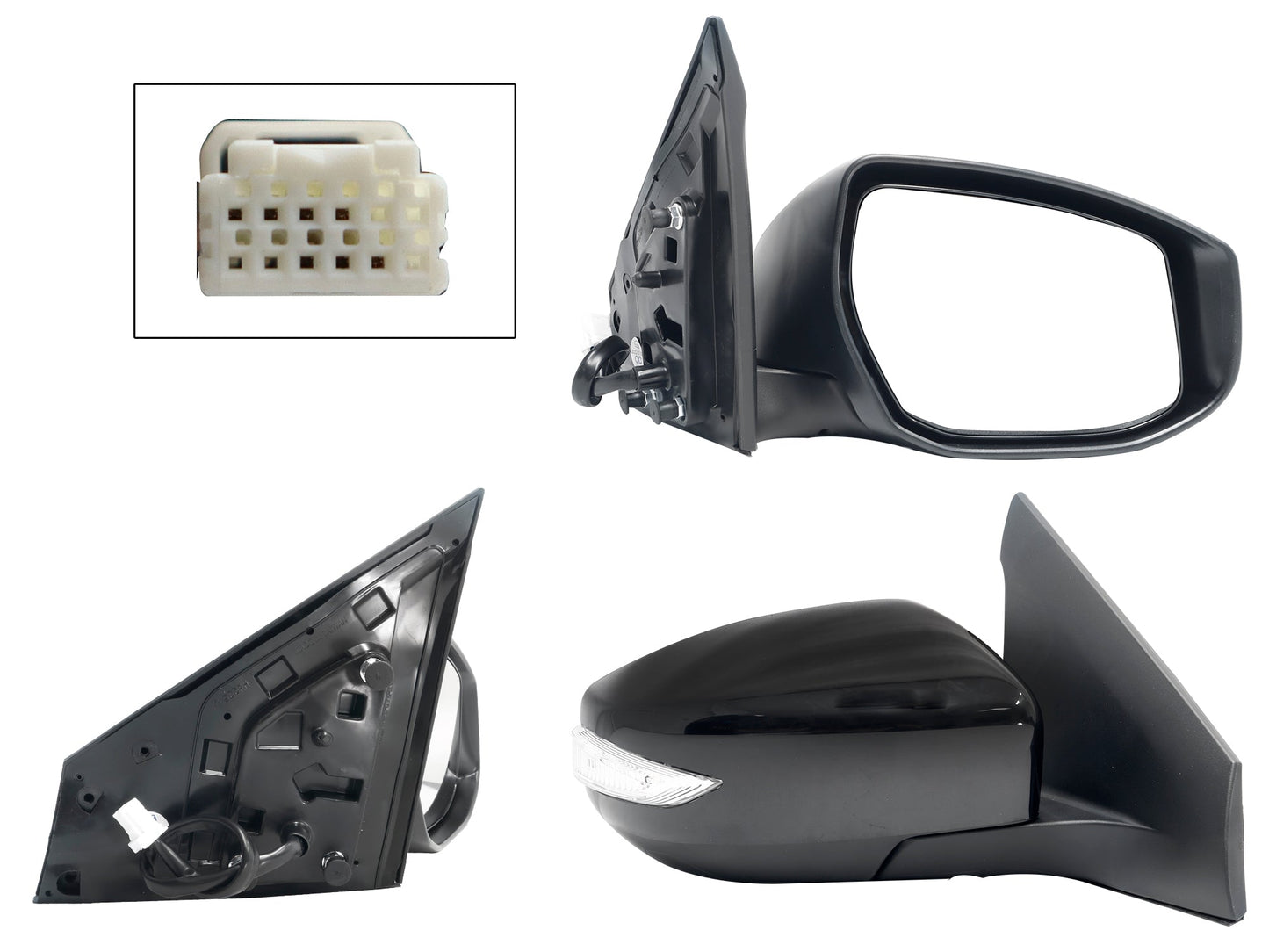 ESPEJO DER ELECT NEGRO P/PINTAR C/LUZ DIRECCIONAL C/DESEMPAÑANTE (7PINES)