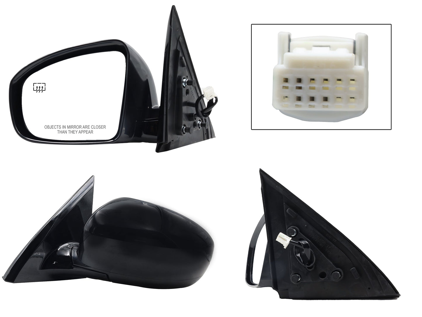 ESPEJO IZQ ELECT NEGRO P/PINTAR C/DESEMPAÑANTE (5PINES)