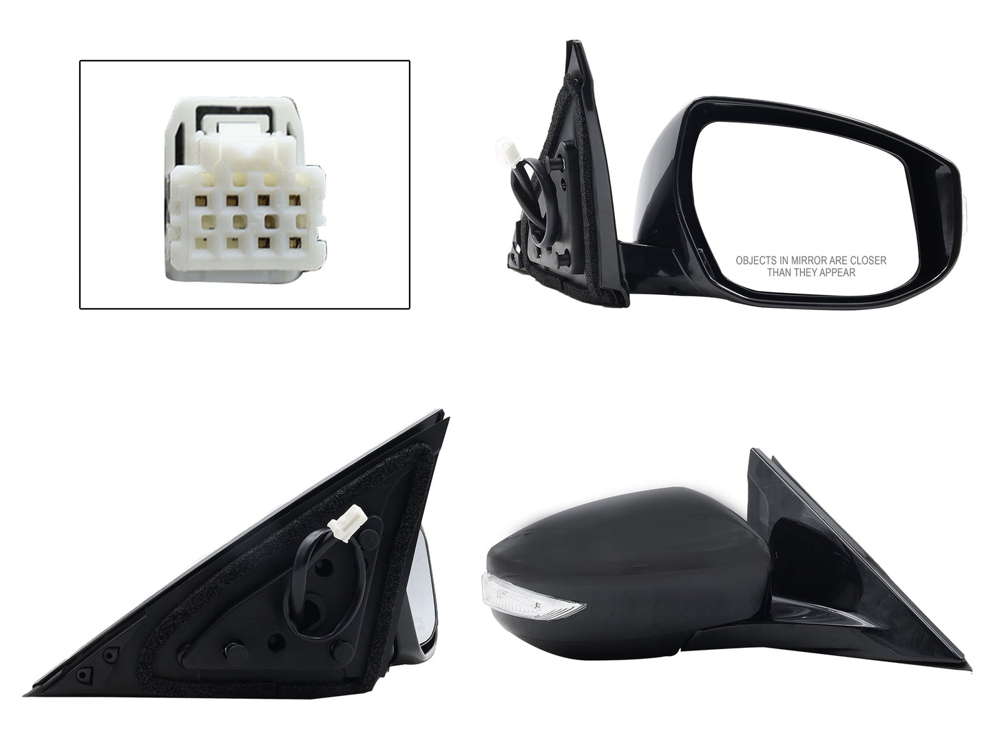 ESPEJO DER ELECT NEGRO P/PINTAR C/LUZ DIRECCIONAL C/DESEMPAÑANTE (6PINES)