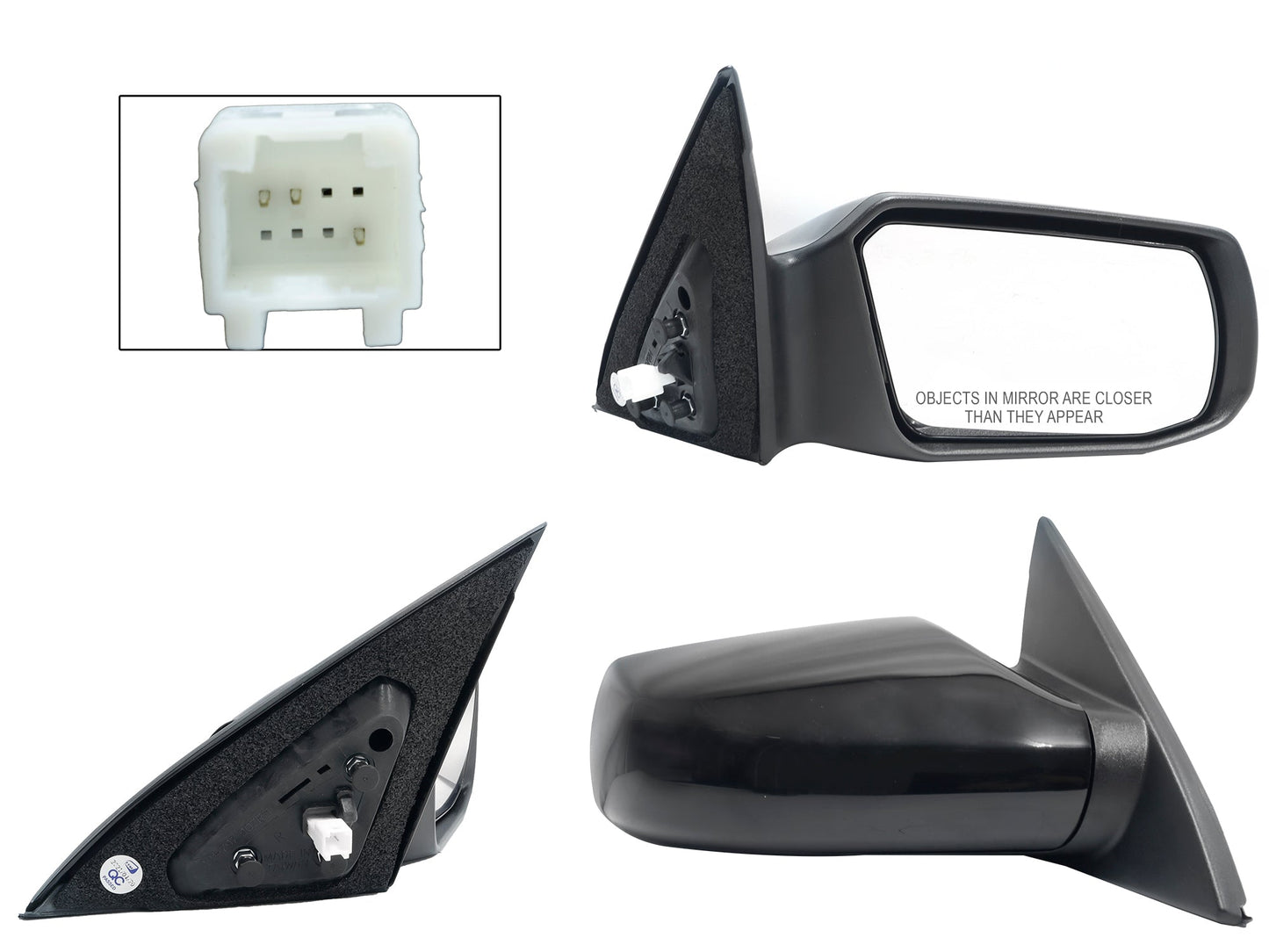 ESPEJO DER ELECT NEGRO P/PINTAR (3PINES)