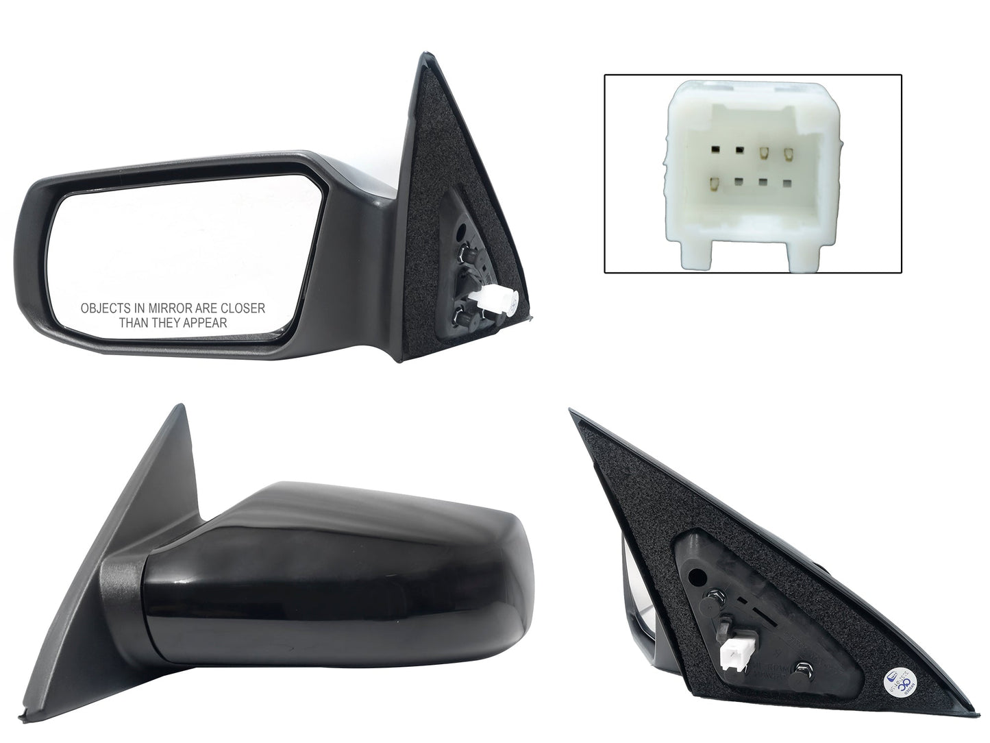 ESPEJO IZQ ELECT NEGRO P/PINTAR (3PINES)