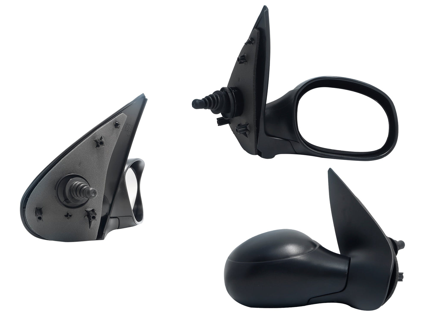 ESPEJO DER MANUAL NEGRO POROSO C/CONTROL 3PTAS