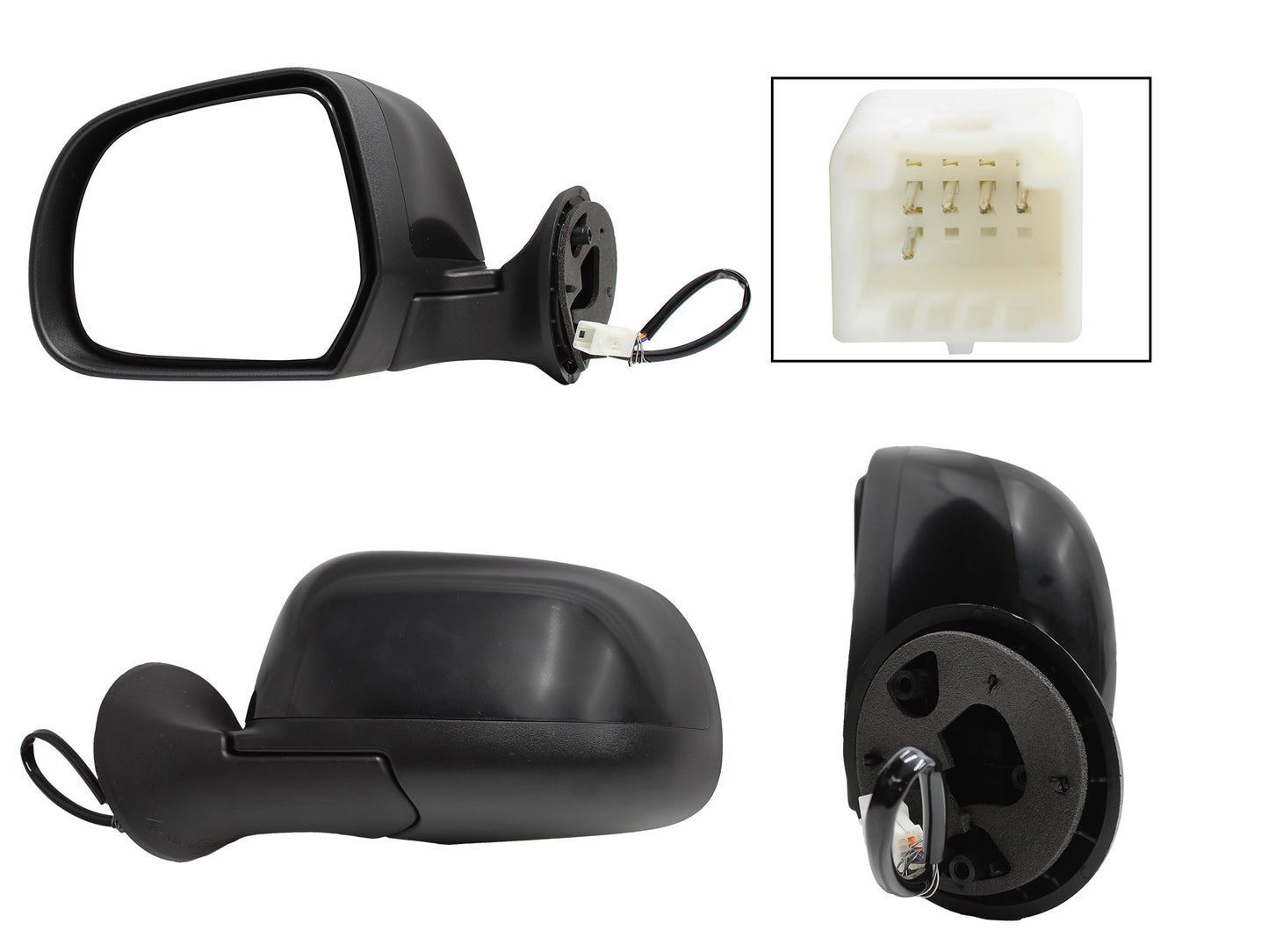 ESPEJO IZQ ELECT NEGRO P/PINTAR C/DESEMPAÑANTE (5PINES) (OROCH 18-22)