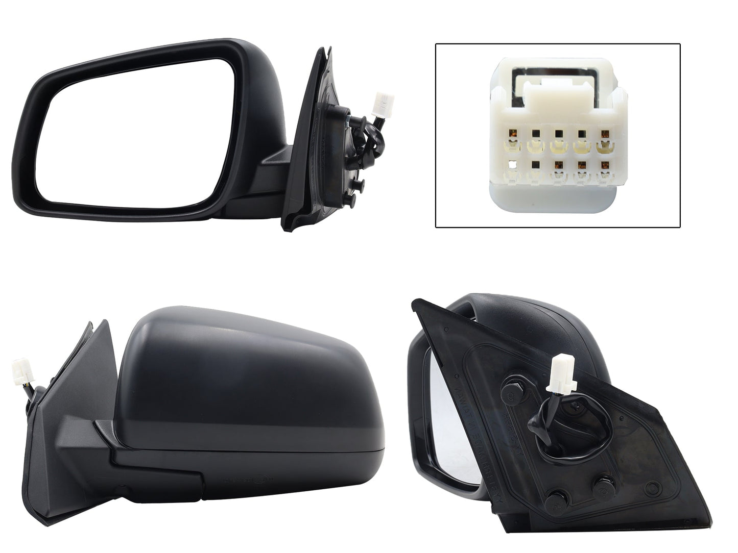 ESPEJO IZQ ELECT NEGRO P/PINTAR C/DESEMPAÑANTE (5PINES)