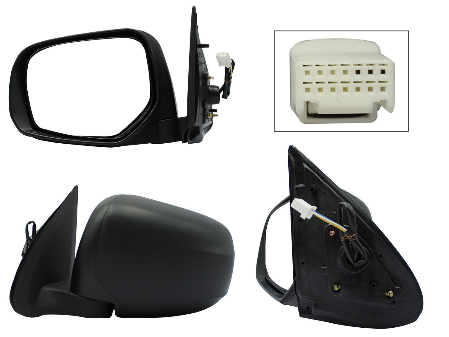 ESPEJO IZQ ELECT NEGRO P/PINTAR (3PINES)