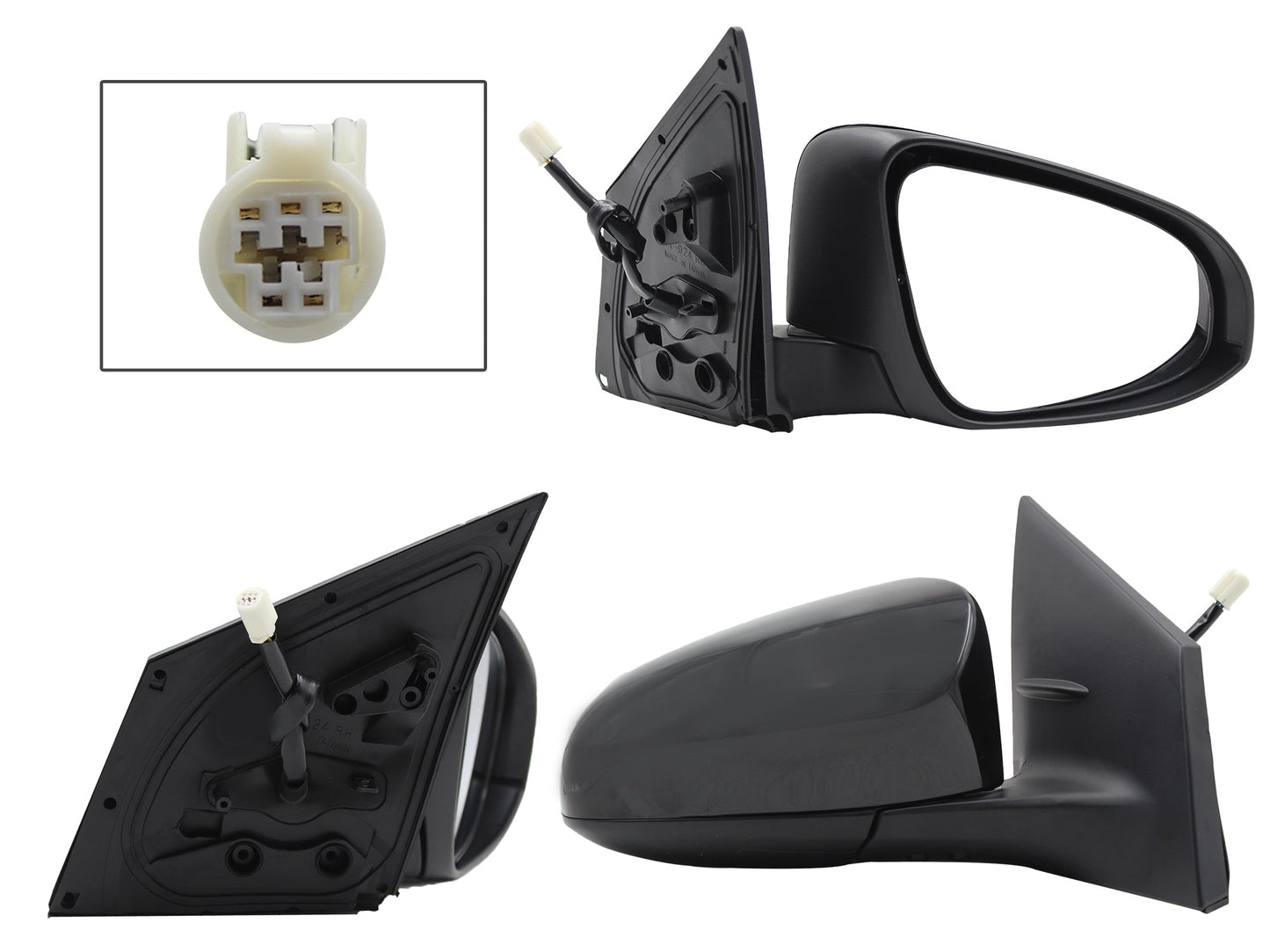 ESPEJO DER ELECT NEGRO P/PINTAR C/DESEMPAÑANTE (5PINES)