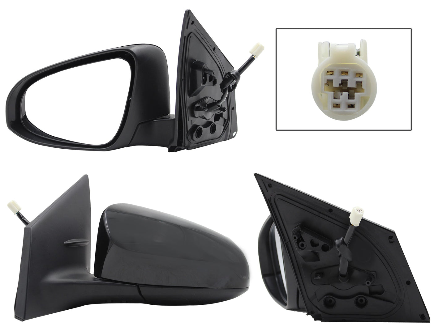 ESPEJO IZQ ELECT NEGRO P/PINTAR C/DESEMPAÑANTE (5PINES)